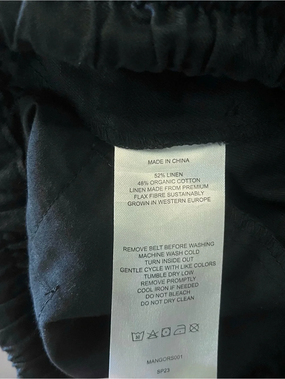 NWT Quince Cotton Linen Twill Straight Leg Pants Black